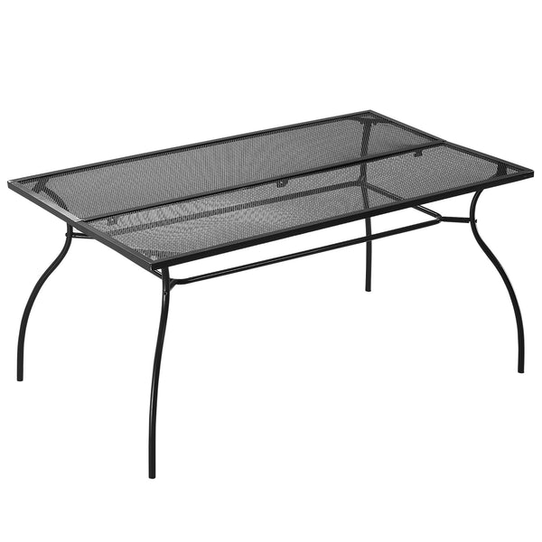 sconto Tavolo da Giardino 150x90x73 cm in Acciaio Nero