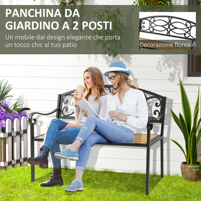 Panchina da Giardino 2 Posti in Ferro Battuto Nero – acquista su Giordano  Shop