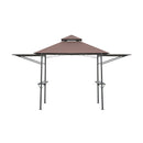 Gazebo Espandibile con Doppio Tetto in Poliestere Caffè 2.5x1.5m -1