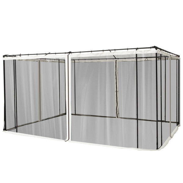 Zanzariera per Gazebo Tende di Ricambio Universale 352x207 cm con Cerniere Nero/Beige sconto