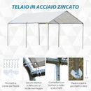 Tendone per Auto 5.95x2.9x2.6m in Acciaio Zincato Bianco-5