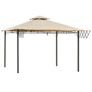 Gazebo da Giardino 3,25x3,25m con Telo Estraibile Marrone Chiaro-1