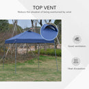 Gazebo Pieghevole da Giardino 3x3m in Metallo e Tessuto Blu-4