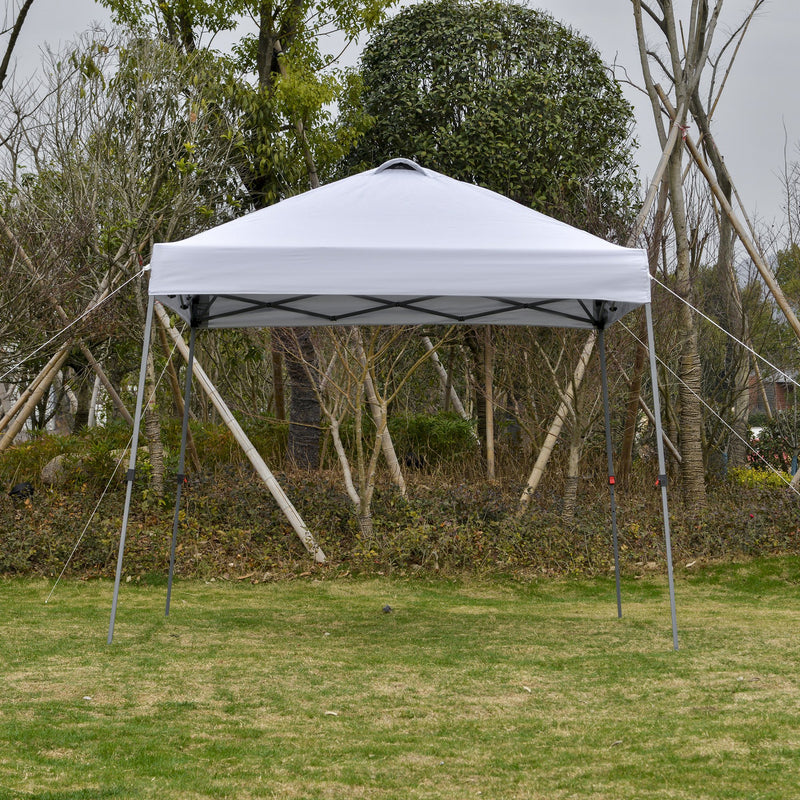 Gazebo Pieghevole da Giardino 3x3m in Metallo e Tessuto Bianco-2