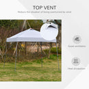 Gazebo Pieghevole da Giardino 3x3m in Metallo e Tessuto Bianco-4