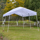 Gazebo da Giardino Pieghevole 6x3m in Acciao e Tessuto Oxford Bianco-2