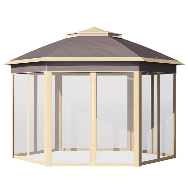 Gazebo da Giardino 405x340x285 cm con Zanzariera Beige sconto