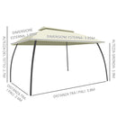 Gazebo da Giardino 3,95x2,95m in Acciaio Beige-3