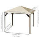 Gazebo da Giardino 2,97x2,97m con Zanzariere in Alluminio e Acciaio Khaki-3