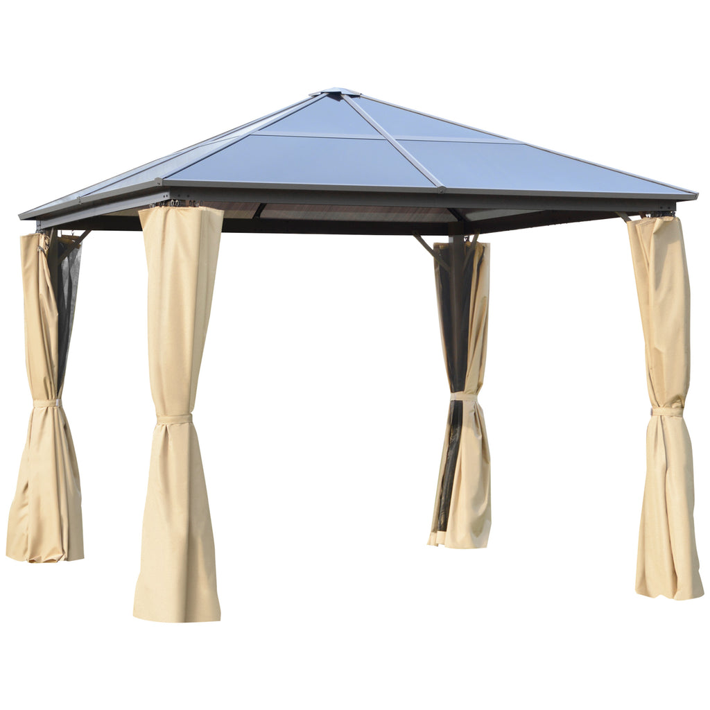 Gazebo da Giardino con Tetto e Ganci 2x2.94m Caffè 34884C