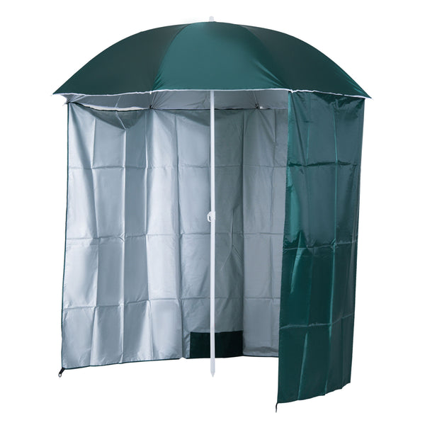 online Ombrellone da Giardino Ø2,2m in Metallo con Tenda Parasole Verde Scuro