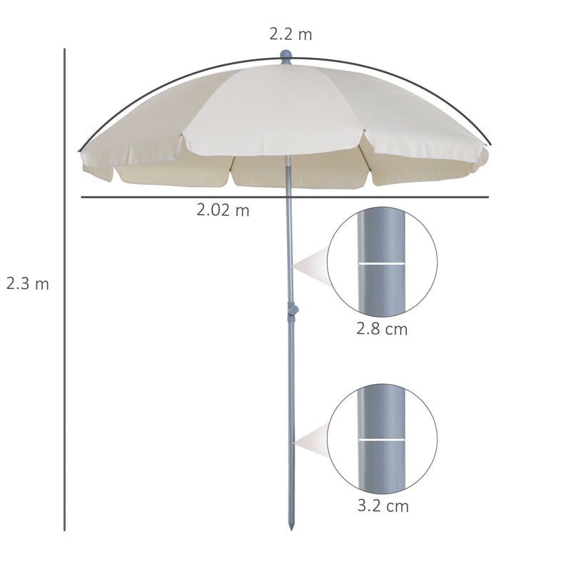 Ombrellone da Giardino 2,2x2,2 m Palo Ø38 mm in Alluminio Vorghini Joint  Bianco e Ecrù – acquista su Giordano Shop