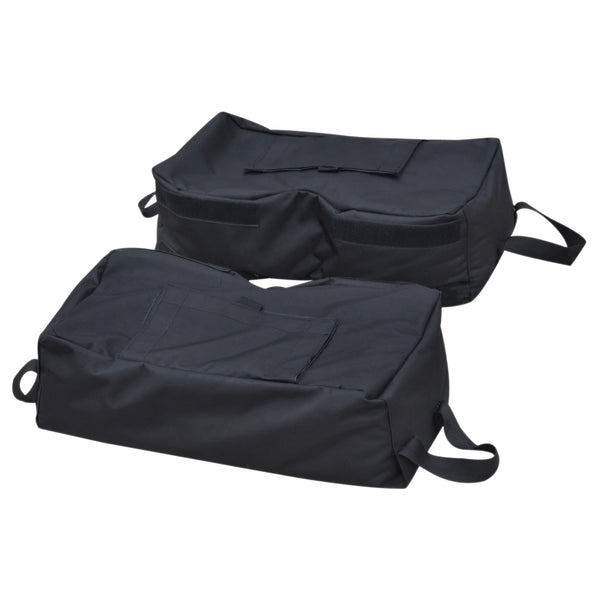 Set 2 Pezzi Base per Ombrellone da Giardino Ø36 Riempibile 25 Kg Tessuto Oxford Nero 50x50x18 cm online