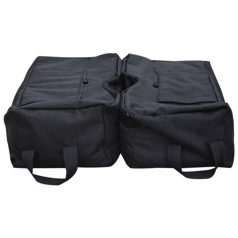 Set 2 Pezzi Base per Ombrellone da Giardino Riempibile 25 Kg Tessuto Oxford Nero 50x50x18 cm -4