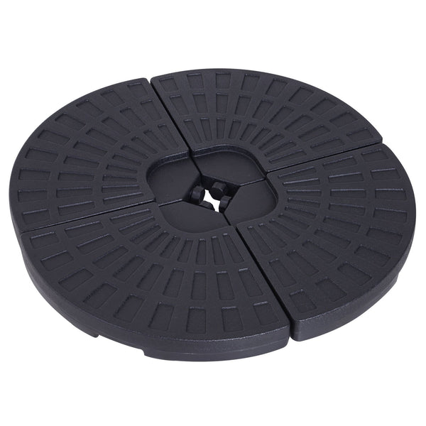 online Base per Ombrellone 4 Pezzi Componibili Max 17L in HDPE Nero 48x48x8 cm