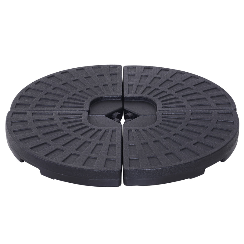 Base per Ombrellone 4 Pezzi Componibili Max 17L in HDPE Nero 48x48x8 cm -3