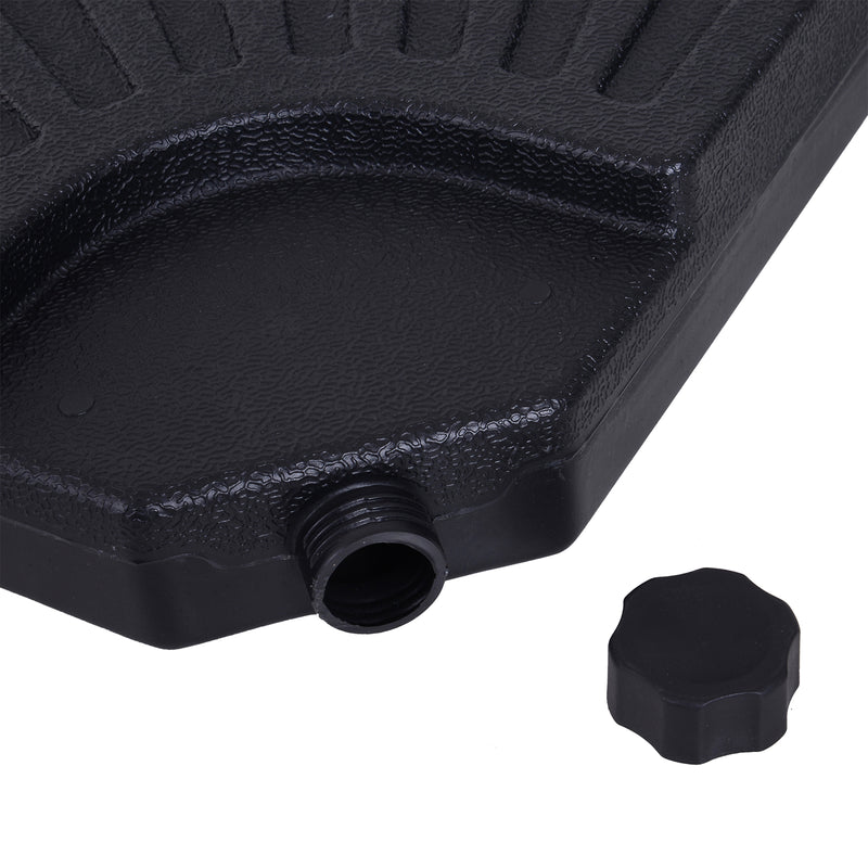 Base per Ombrellone 4 Pezzi Componibili Max 17L in HDPE Nero 48x48x8 cm -6