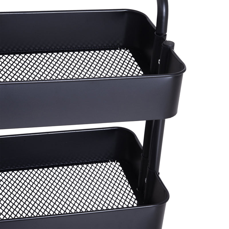 Carrello da Cucina Multiuso Salvaspazio 3 Livelli in Acciaio Nero 44x38x88  cm – acquista su Giordano Shop