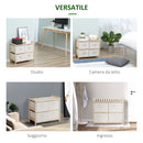 Cassettiera 6 Cassetti in Tessuto Pieghevoli ed Estraibili 59x28x70 cm Beige/Legno-6