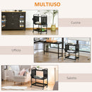 Carrello Portavivande da Cucina 3 Ripiani 70x33,4x80,5 cm con Ruote in Acciaio Nero-5