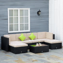 Set Salotto da Giardino in Polyrattan Divano 2 Poltrone  Virginia Nero e Beige-2