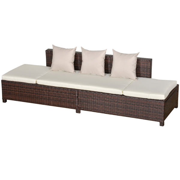 online Divano da Esterno 3 Posti 220x68x62 cm in Rattan Marrone