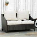 Divano 2 Posti da Giardino 132x70x74 cm in Rattan PE Marrone-9