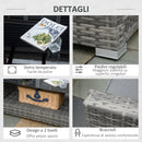 Set Salotto da Giardino Divano Angolare e Tavolino in Rattan Grigio-6