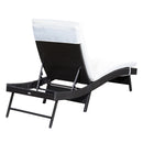 Lettino Chaise Longue da Giardino in Rattan Sintetico con Cuscino Caffè Scuro -7