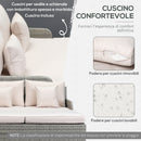 Lettino Prendisole 2 Posti da Giardino 158x134x70 cm in Rattan e Polietilene Grigio-5