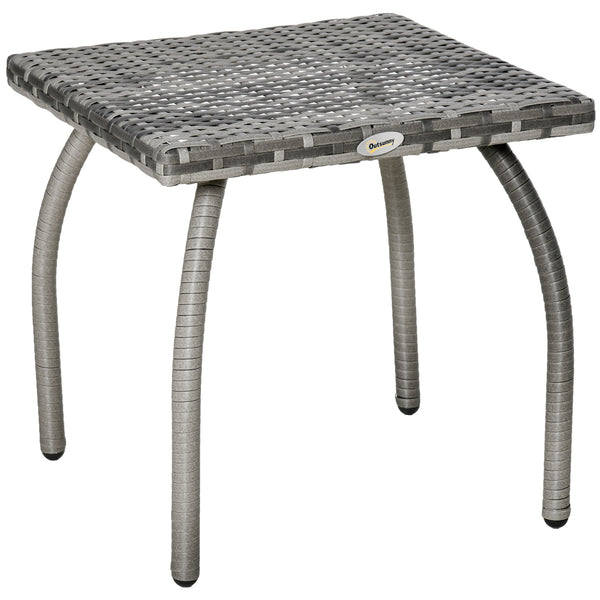 Tavolino da Giardino 45x45x44 cm in Rattan Sintetico Grigio online