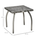 Tavolino da Giardino 45x45x44 cm in Rattan Sintetico Grigio-3