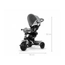 Triciclo a Spinta per Bambini con Maniglione Direzionabile Qplay Cosy Grigio-5