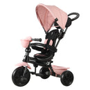 Triciclo a Spinta per Bambini con Maniglione Direzionabile Qplay Cosy Rosa-2