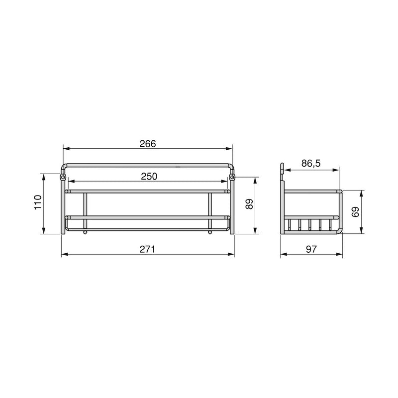 Set di 3 Ripiani Portaspezie Supra per Mobili da Cucina Imballo 1 Set Cromato Brillo Acciaio Emuca-2