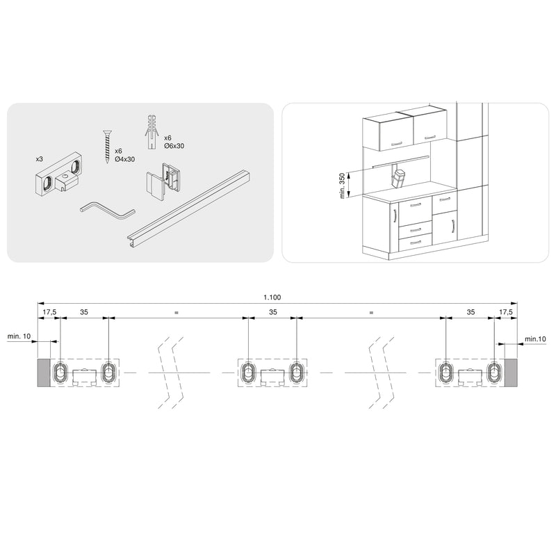 Set 5 Passacavi Rettangolari da Incasso per Scrivania 16x8 cm in Alluminio  Emuca – acquista su Giordano Shop