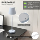 Lampada da Tavolo Portatile Ø11,2x36,5 cm in Acrilico e Metallo Grigio-4