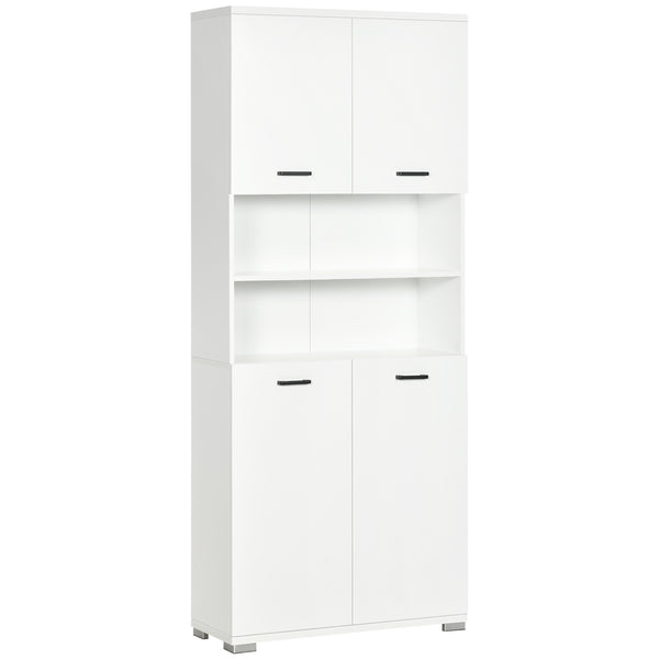 Mobile Bagno 4 ante 2 Ripiani 80x33,5x190 cm in Truciolato Bianco online