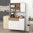 Credenza da Cucina 98x39x180 cm in Legno Truciolare Bianco e Legno-2