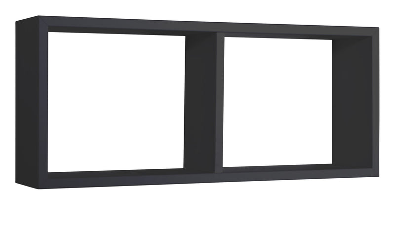 Mensola Rettangolare 2 Scomparti da Parete 70x30x15,5 cm in Fibra di Legno  Morgana Nero – acquista su Giordano Shop