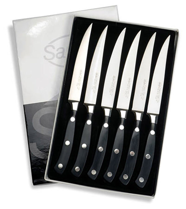 Set di Coltelli per Costata Lama 12 cm Manico Antiscivolo Sanelli Nero prezzo