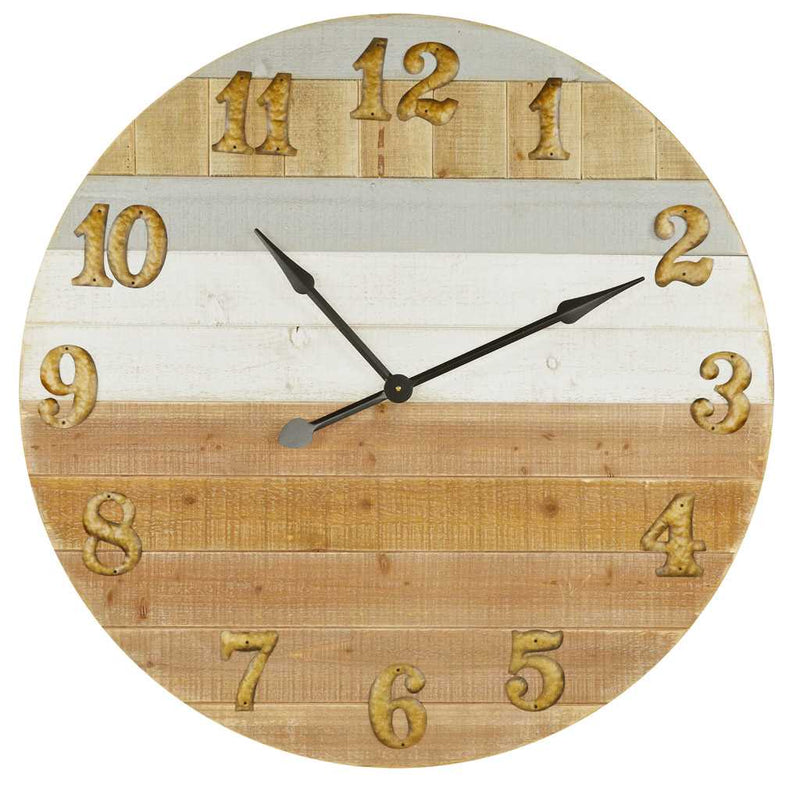 Orologio in legno bicolore cm Ø 91,5x6-1