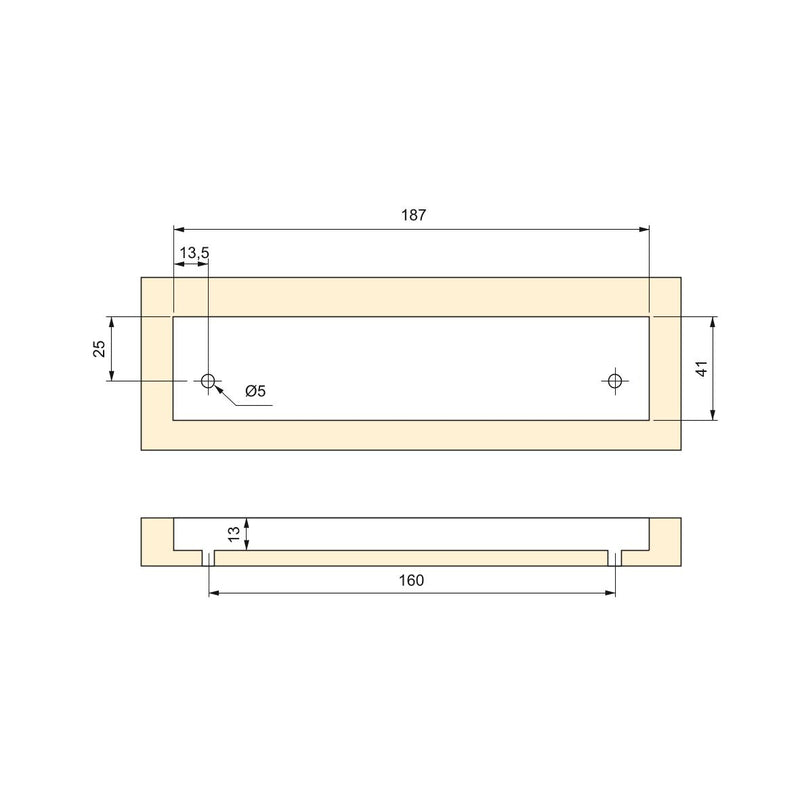 Maniglie per Mobile Interasse 160 mm Alluminio Anodizzato Opaco 20 Pezzi Emuca-3