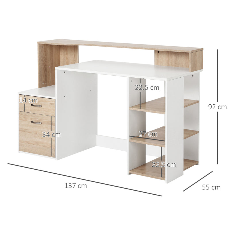 Scrivania da Ufficio Porta PC 120x60x74 cm con Mensole Ripiano Tastiera  Bianca – acquista su Giordano Shop