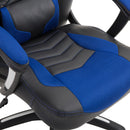 Sedia da Gaming Massaggiante e Riscaldante Blu e Nero 68x69x108-117 cm -10