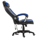 Sedia da Gaming Massaggiante e Riscaldante Blu e Nero 68x69x108-117 cm -6