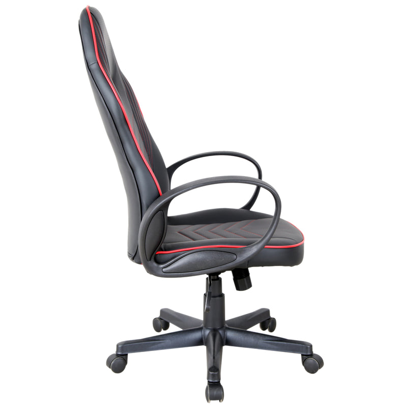 Sedia da Gaming Ergonomica in Similpelle Altezza Regolabile  Nera e Rossa-6