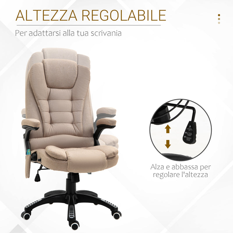 Sedia Poltrona da Ufficio Presidenziale Massaggiante 70x62x120-130