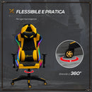 Sedia da Gaming Ergonomica 71,5x65x121-129 cm in Similpelle Multicolore-7