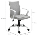 Sedia Ergonomica e Girevole da Ufficio in Tessuto Grigio 61x61x89-99 cm-3